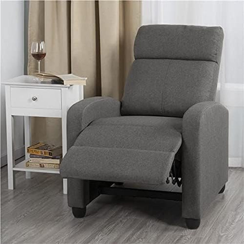 Fabric Recliner Chair Set of 2, Upholstered Reclining Sofa Chair with Pocket Springs for Living Room, Home Theater Seating with Thicker Seat Cushion, Gray